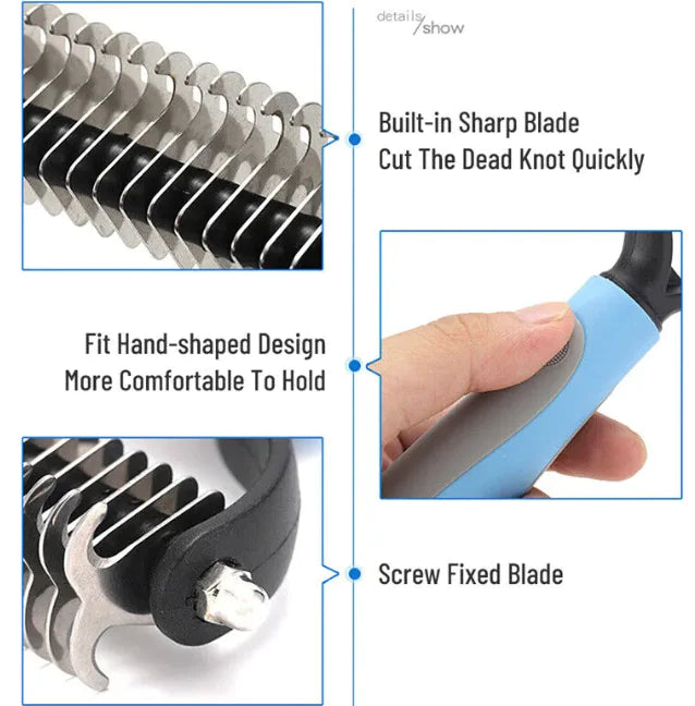 Dual-Sided Pet Grooming Comb